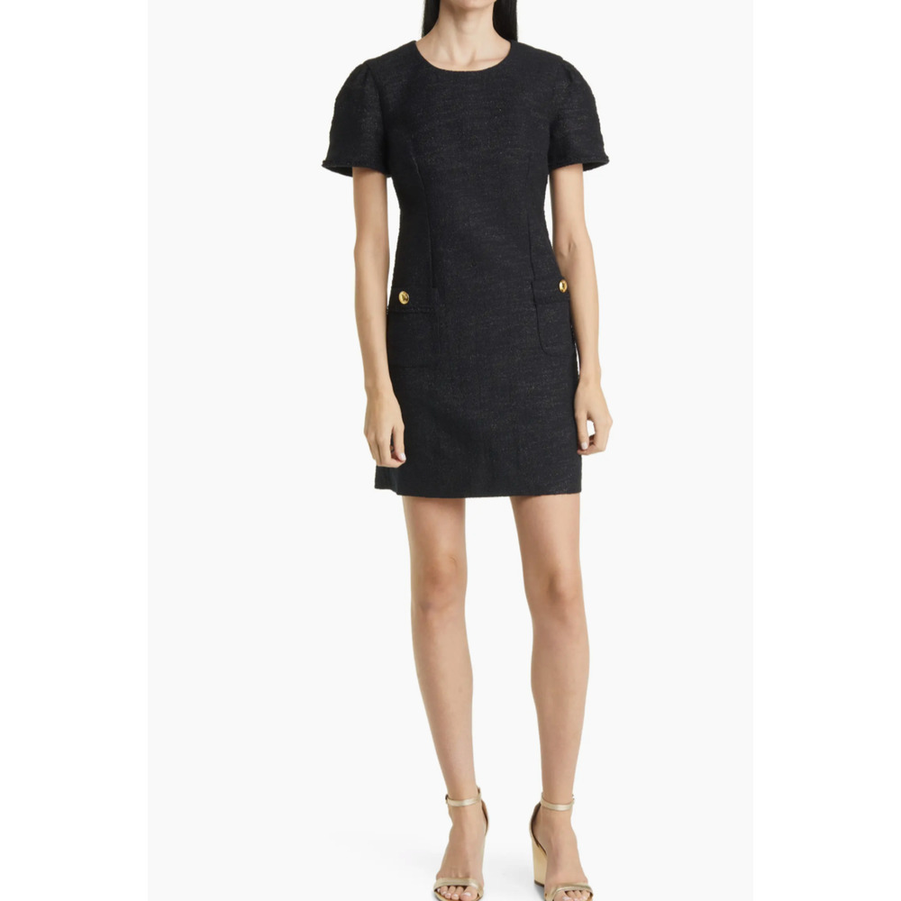 Lilly Pulitzer Kesia Boucle Knit Shift Dress Black Resort Size 8 NWT SOLD OUT